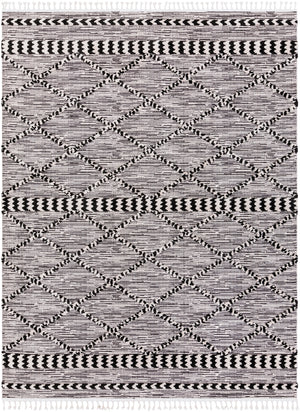Azilal AZI-2311 Global Polyester Rug AZI2311-710102 Black, White 100% Polyester 7'10" x 10'2"