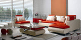 VIG Furniture Divani Casa B205 - Modern White & Red Leather Sectional Sofa Set VGBNB205