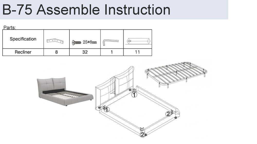 VIG Furniture Modrest Patrick - Queen Modern White Leather Bed VGKKB-75X-BED-Q