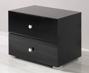 VIG Furniture Lyrica Black 2-Drawer Nightstand VGKCLYRICABLK-NS