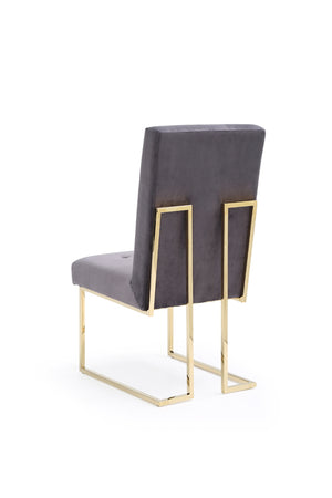 VIG Furniture Modrest Legend Modern Grey Fabric & Gold Dining Chair (Set of 2) VGVCB012-GRYGLD