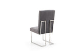 VIG Furniture Modrest Legend Modern Grey Fabric & Stainless Steel Dining Chair (Set of 2) VGVCB012-GRYSTL