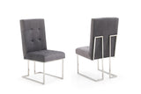 Modrest Legend Modern Grey Fabric & Stainless Steel Dining Chair (Set of 2)