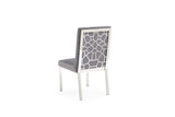 VIG Furniture Modrest Reba Modern Grey Velvet & Stainless Steel Dining Chair (Set of 2) VGVCB0258-GRYSTL