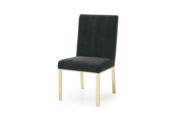 VIG Furniture Modrest Reba Modern Black Velvet & Gold Dining Chair (Set of 2) VGVCB0258G-BLK