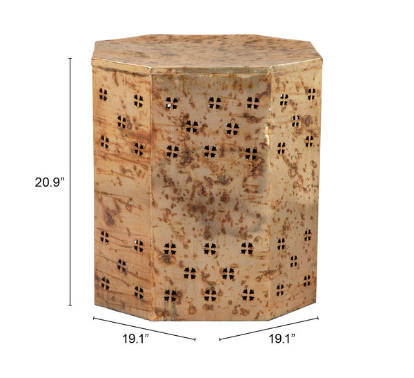 Zuo Modern Jane Iron Modern Commercial Grade Side Table Antique Copper Iron