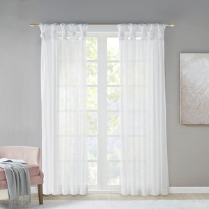 Madison Park Ceres Transitional 100% Polyester Twisted Tab Voile Sheer Window Pair MP40-5469