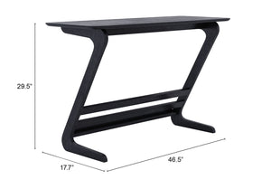 Zuo Modern Zoroastria MDF, Rubberwood Scandinavian Commercial Grade Desk Black MDF, Rubberwood