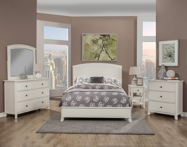Alpine Furniture Baker Standard King Panel Bed, White 977-W-07EK White Mahogany Solids & Veneer 81 x 86 x 54