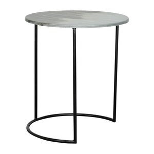 Sagebrook Home Contemporary Metal, Set of 2 -  22/24" Round Side Tables, Ombre Gray/mo 15219-03 Multi Iron