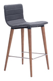 Jericho 100% Polyester, Plywood, Birch Wood Mid Century Commercial Grade Counter Stool Set - Set of 2