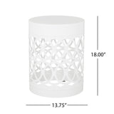 Mellie Outdoor Metal Side Table, White Noble House