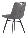 Zuo Modern Tyler 100% Polyurethane, Plywood, Steel Modern Commercial Grade Dining Chair Set - Set of 2 Vintage Gray, Black 100% Polyurethane, Plywood, Steel