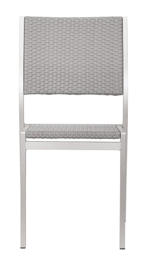 Zuo Modern Metropolitan Aluminum, Polyethylene Modern Commercial Grade Arm Chair Set - Set of 2 Gray, Silver Aluminum, Polyethylene