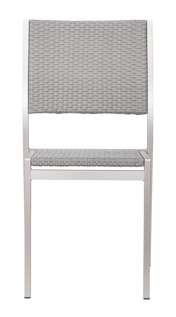 Zuo Modern Metropolitan Aluminum, Polyethylene Modern Commercial Grade Arm Chair Set - Set of 2 Gray, Silver Aluminum, Polyethylene