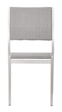 Zuo Modern Metropolitan Aluminum, Polyethylene Modern Commercial Grade Arm Chair Set - Set of 2 Gray, Silver Aluminum, Polyethylene