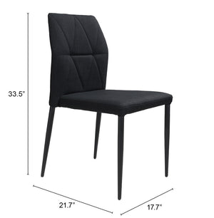 Zuo Modern Revolution 100% Polyester, Plywood, Steel Modern Commercial Grade Dining Chair Set - Set of 4 Black 100% Polyester, Plywood, Steel