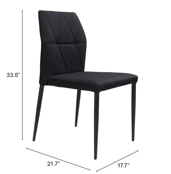 Zuo Modern Revolution 100% Polyester, Plywood, Steel Modern Commercial Grade Dining Chair Set - Set of 4 Black 100% Polyester, Plywood, Steel