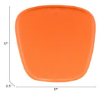 Zuo Modern Wire 100% Polyurethane, Foam Modern Commercial Grade Cushions Orange 100% Polyurethane, Foam