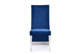VIG Furniture Modrest Kilson Modern Blue Velvet & Stainless Steel Dining Chair (Set of 2) VGVCB1819-BLU