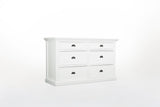 Halifax Dresser in semi-gloss paint with a smooth top coat. Solid Mahogany, Composite wood