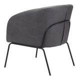 Zuo Modern Quinten 100% Polyester, Plywood, Steel Modern Commercial Grade Accent Chair Vintage Gray, Black 100% Polyester, Plywood, Steel