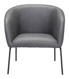 Zuo Modern Quinten 100% Polyester, Plywood, Steel Modern Commercial Grade Accent Chair Vintage Gray, Black 100% Polyester, Plywood, Steel