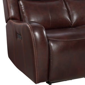 Intercon Wainwright Contemporary Dual-Power Sofa | Reddish Brown WW-SF-387DPR-RBN-C WW-SF-387DPR-RBN-C