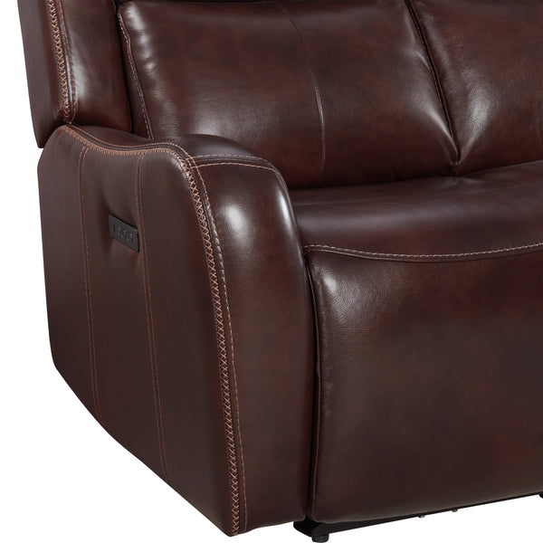 Intercon Wainwright Contemporary Dual-Power Sofa | Reddish Brown WW-SF-387DPR-RBN-C WW-SF-387DPR-RBN-C