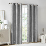 Beautyrest Francis Transitional Geo Jacquard Total Blackout Magnetic Closure Panel Pair Grey 84" BR40-3094