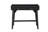 Alpine Furniture Flynn Mini Desk, Black 966BLK-65 Black Mahogany Solids & Okoume Veneer 36 x 20 x 31