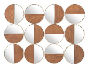Zuo Modern Cycle Steel, MDF, Glass Modern Commercial Grade Mirror Gold, Walnut Steel, MDF, Glass
