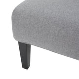 Kassi Contemporary Fabric Slipper Accent Chair, Gray and Matte Black Noble House