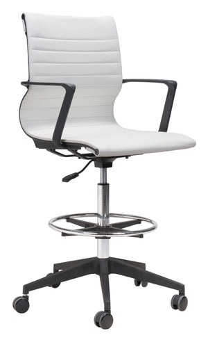 Zuo Modern Stacy 100% Polyurethane, Steel, Nylon Modern Commercial Grade Office Chair White, Black, Chrome 100% Polyurethane, Steel, Nylon