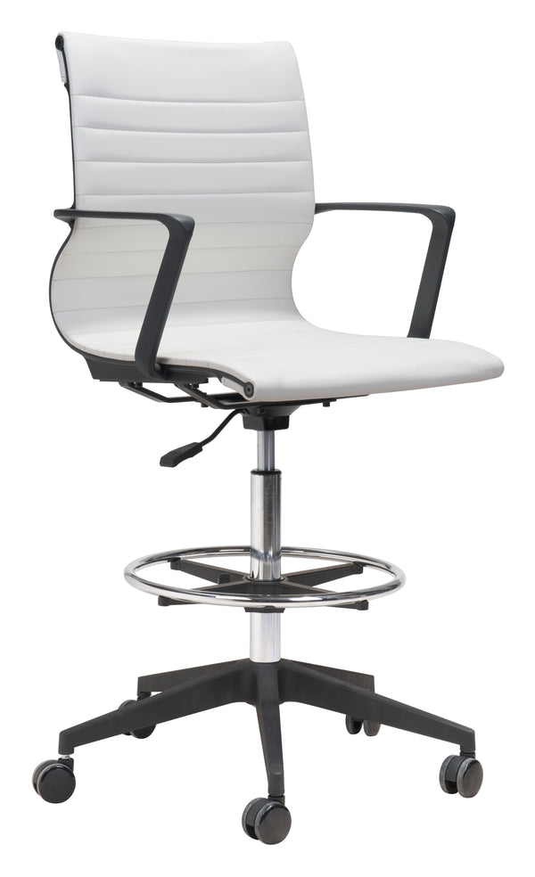 Zuo Modern Stacy 100% Polyurethane, Steel, Nylon Modern Commercial Grade Office Chair White, Black, Chrome 100% Polyurethane, Steel, Nylon