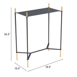 Zuo Modern Austin Steel Modern Commercial Grade Side Table Black, Gold Steel