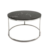 Sagebrook Home Glam Set of 2 -  Metal/marble Coffee Table, Silver 15471-01 Silver Metal