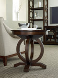 Hooker Furniture Kinsey Modern/Contemporary Hardwood Solids and Quartered Walnut Veneers; Light Physical Distressing Round End Table 5066-80116