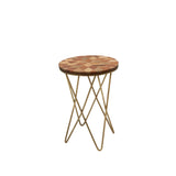 Sagebrook Home Transitional Set of 2 -  Metal & Wood Accent Tables, Brown 13751 Brown Metal