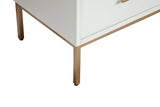 Alpine Furniture Madelyn Two Drawer Nightstand 2010-02 White Mahogany Solids & Veneer 20 x 15 x 26
