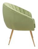 English Elm EE2772 100% Polyester, Plywood, Steel Modern Commercial Grade Accent Chair Green, Gold 100% Polyester, Plywood, Steel