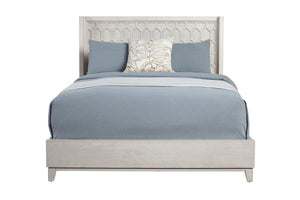 Denver Full Size Panel Bed - Elegant Honeycomb Headboard, Versatile Gray Finish, Ideal for Any Room
