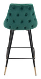 Zuo Modern Piccolo 100% Polyester, Plywood, Steel Modern Commercial Grade Counter Stool Green, Black, Gold 100% Polyester, Plywood, Steel