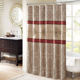 Donovan Traditional 100% Polyester Jacquard Shower Curtain W/Embroidery