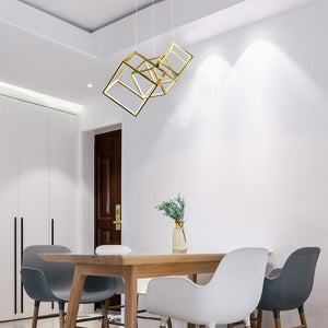 Bethel Modern Gold LED Chandelier | Adjustable Aluminum Frame, Dimmable, 3000K Warm Lighting