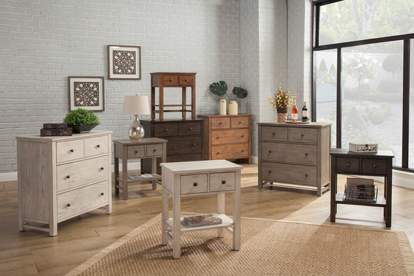 Classic 4 Drawer Chest in Natural Gray - Elegant Pine Antique Style with Felt Lined Drawers