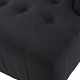 Toddman High-Back Dark Charcoal Fabric Club Chair Noble House