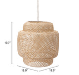 Zuo Modern Finch Bamboo, Steel Transitional Commercial Grade Ceiling Lamp Natural Bamboo, Steel