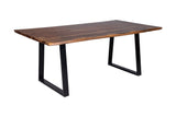 Porter Designs Manzanita Live Edge Solid Acacia Wood Natural Dining Table Brown 07-196-01-DT82HT-KIT