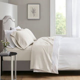 700 Thread Count Casual 60% Cotton 35% Polyester 5% Lyocell Triblend Antimicrobial Sheet Set in Ivory